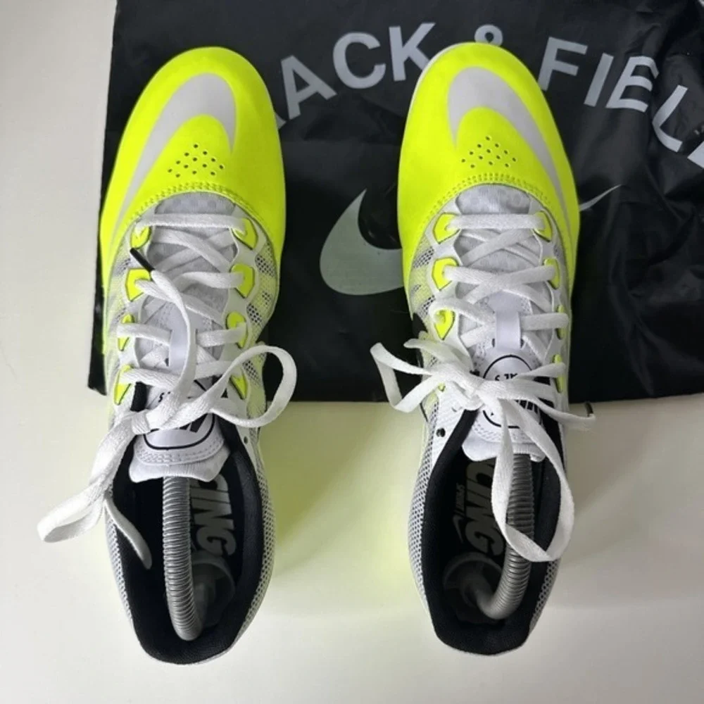 Men's NIKE RIVAL S Track & Field Shoes Size 11.5. Neon Yellow Green‎ New W/ Bag.